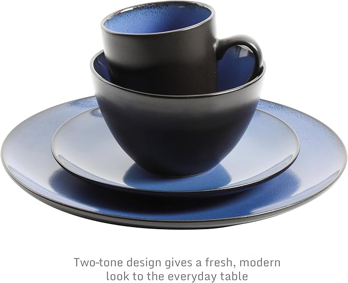 Gibson Elite Soho Lounge Round Reactive Glaze Stoneware Dinnerware Set