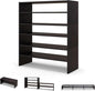 COSTWAY 6-Tier Shoe Rack, Extra Wide Shoe Shelf Organizer with Stackable Design, 31" Freestanding Storage Shoe Stand for Small Space Entryway Hallway Closet (Brown)
