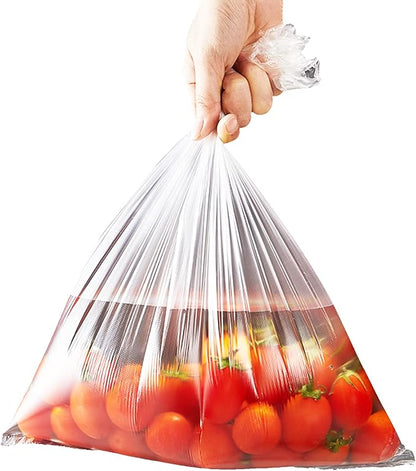 12x20 Plastic Produce Bags on a Roll - Clear Plastic Bags for Food, Vegetable, Fruits, Bread, Pet Bags and Grocery Clear Bag- 350 Bags/roll (12''x20'', 10 Rolls)