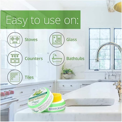 All Natural Multipurpose Cleaner for Bathroom, Floor, Kitchen and More | 300g Lavender Natural Clay Tub + Sponge (2-Pack) Includes Bonus Diamond Towel Cleaning Supplies Kit