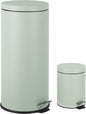 happimess HPM1000C Oscar 8-Gallon Step-Open Trash Can with Free Mini Trash Can, Modern, Fingerprint Proof for Home, Kitchen, Office, Large:7.9 Gallon Small:1.3 Gallon, Pistachio Gelato