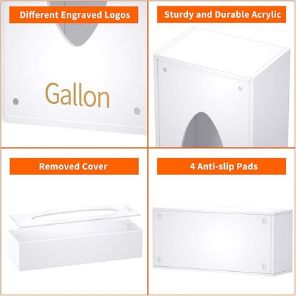 FEMELI Food Bag Storage Organizer, Acrylic Kitchen Drawer Baggie Box, Compatible with Gallon, Slider Quart, Freezer, Sandwich, Snack, Variety Size Bags, 4 separate Pack(White)
