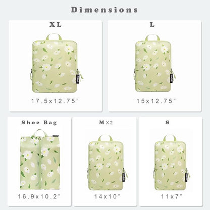 BAGAIL 6 Set Ultralight Compression Packing Cubes Packing Organizer for Travel Accessories Luggage Suitcase Backpack