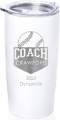 Lifetime Creations Custom Softball Coach Tumbler - Sotfball Coach Gifts for Men, Best Coach, Thank You Coaches, Softball Senior Night Gifts (White 20 Ounce Cup)