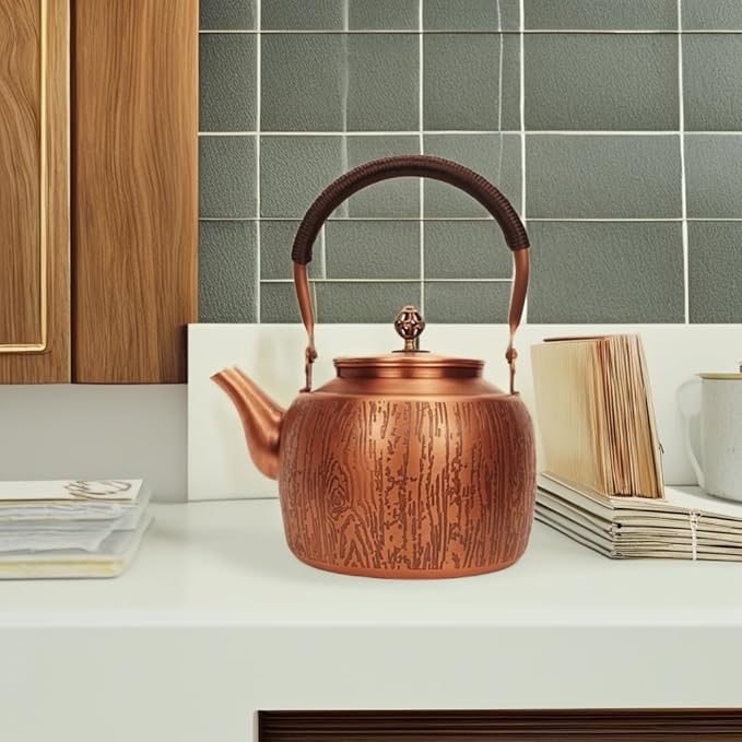 Kkekos Handmade Copper Kettle Copper Teapot for Stovetop 2000ml (Type1)