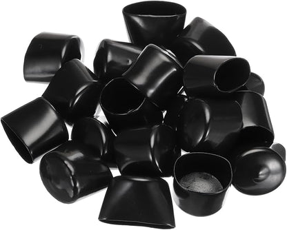 uxcell 20pcs Rubber End Caps 35mm ID Vinyl PVC Round Tube Bolt Cap Cover Screw Thread Protectors Black