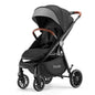 Tinyiota Baby Stroller, Infant Stroller with Large UPF 50+ Canopy,Luxury Pram Strollers with Leather Handle & Spacious Seat, One-Hand Foldable Pushchair, Toddler Carriage with Lie-Flat Mode(Black)