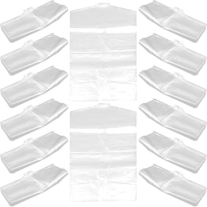 Sosoport 50pcs Clothing Storage Bags Transparent Garment Covers PE Thickened Dustproof Hanging Suit Covers with Hanger for Clothes