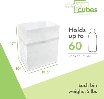 13 Gallon Disposable Pop-Up Trash Cans (6-Pack) with Fitted Bags – Foldable Garbage & Recycling Bins for Parties, Events & Kitchen (White, 17" H x 13.5" W x 10" D)