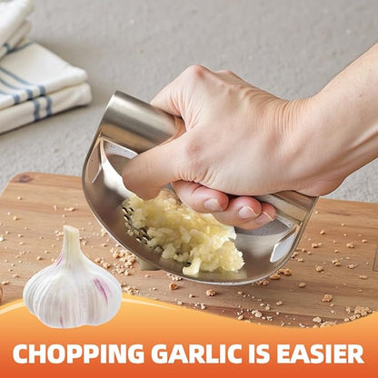 2025 Upgraded Garlic Press Stainless Steel, Garlic Press Rocker Professional Kitchen Gadgets Garlic Mincer Garlic Crusher, Heavy Duty Mincer Tool Garlic Chopper Garlic Presser Mincer (2Sets)