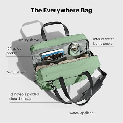 Away Everywhere Bag, Padded Laptop Sleeve, Water Resistant For Every Day Use, Removable Shoulder Strap, Daily Work Bag, Travel Essential Approved Personal Item, Sea Green