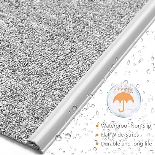 Self Adhesive Carpet Transition Strip with Edge Trim, Designed for Seamless Transitions from Carpet to Tile or Vinyl Floors, Perfect for Doorways.(Gray,40ft)