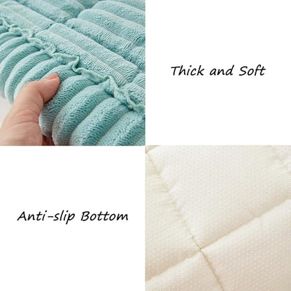 Couch Cover for Dogs Washable, Fuzzy Pet Couch Covers for 3 Cushion Sofa Pet Friendly, Non Slip Sofa Cover (Blue, 27.6" x 70.9"/70 x 180cm)