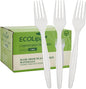 ECOLipak 100% Compostable Forks 150 Pack, 7 Inch Large Size Biodegradable Disposable Cutlery Forks, Heavy Duty Bio based CPLA Utensils for Party, BBQ, Picnic
