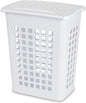 Sterilite Rectangular LiftTop Laundry Hamper with Lid, Handles to Easily Carry Clothes Between the Laundry Room and Bedroom, Plastic, White, 8-Pack