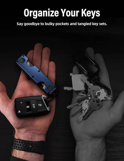 Key Organizer Key Holder Compact Key Case Minimalist Metal Key Chain Key Holder for Keychain Secures 8-10 Keys EDC