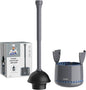 MR.SIGA Toilet Plunger with Holder, Heavy Duty Plunger with Sturdy Handle for Toilet Cleaning, Gray