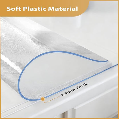 Frosted Table Protector 40 x 60 Inch, 1.4mm Thick Waterproof PVC Plastic Table Cover, Durable Table Pad for Dining Room, Kitchen, Writing Desk, and Coffee Tables