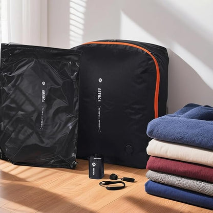 ABENCA Vacuum Storage Bags for Travel with Wireless Pump, Finder Tags, Compression Space Saver Bags, Reusable Vacuum Seal Packing Cube for Suitcases and Backpack.B