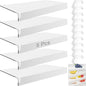 5 Pcs Wire Shelf Cover, 24X12X3 Inch Carbon Fiber Material Shelf Covers for Pantry Shelves(Not Wood), Waterproof Removable Closet Shelving Liner for Home Kitchen,Office Organization - White