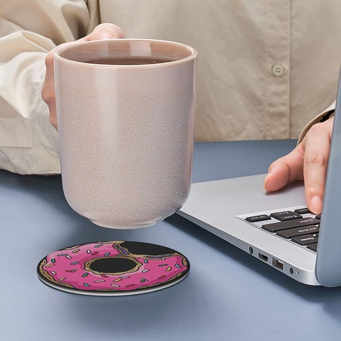 6 Pcs Funny Food Donut Leather Coasters
