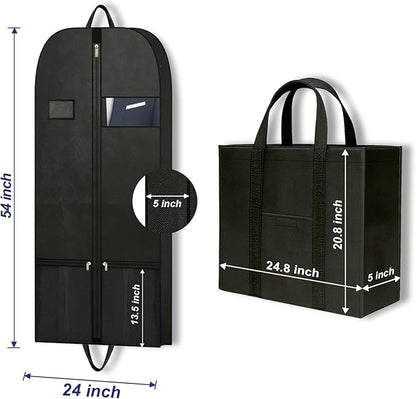Large Heavy Duty Garment Bags for Hanging Clothes, Clothing Storage with Zippered Breathable Design, Travel Garment Bags for Long Garment Storage, Hanging Garment Bags for Travel and Closet 54 inches