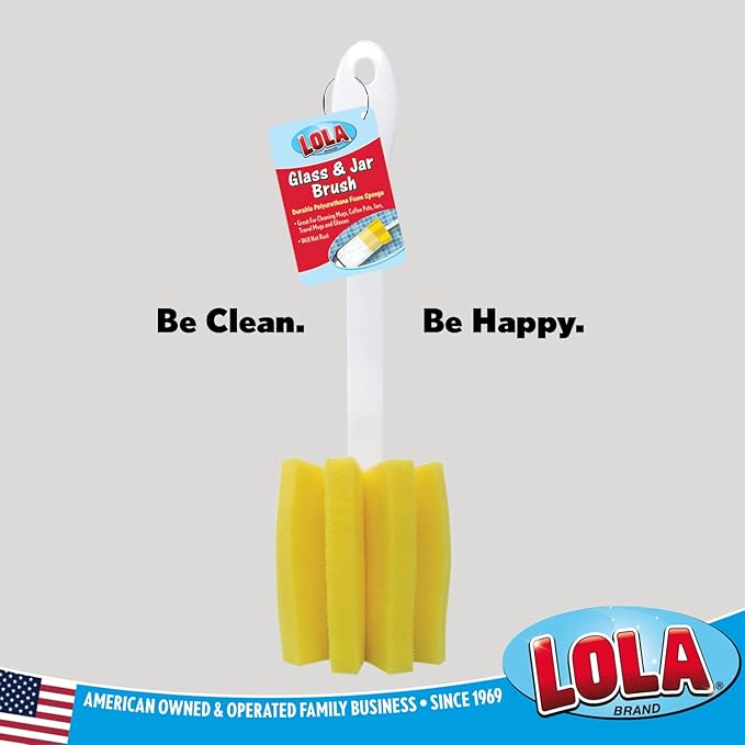 LOLA Glass & Jar Sponge Brush, Star Shaped, 3 Pack, Foam Material, Dishwasher Safe, Non-Scratch, Perfect for Glasses, Mugs, Bottles