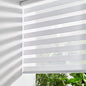 Persilux Zebra Blinds for Windows, Cordless Roller Shades Window Treatments (69" W x 72" H, White) Light Filtering Dual Layer Roller Window Shades Light Filtering Sheer Shades for Home and Office