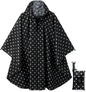 Rain Poncho Jacket Coat Hooded Zipper Style for Women/Men/Adult with Pocket
