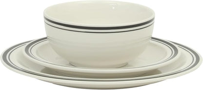 Gibson Home Hometown Diner 12-Piece Porcelain Dinnerware Set, Round Plates and
