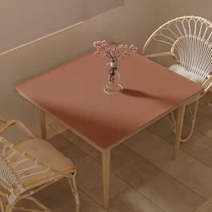 Leather Table Cover,1.8mm Thick,42x42 Inch Table Protector,Table Protector for Dining Room Table,Dining Table Cover,Table Cover Protector,Dining Table Protector Rectangle(Brown+Gray,42x42)