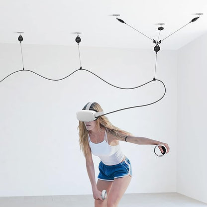 KIWI design VR Cable Management, 6 Packs VR Pulley System Compatible with Quest 3S/3/2/1/Pico/PSVR/PSVR2