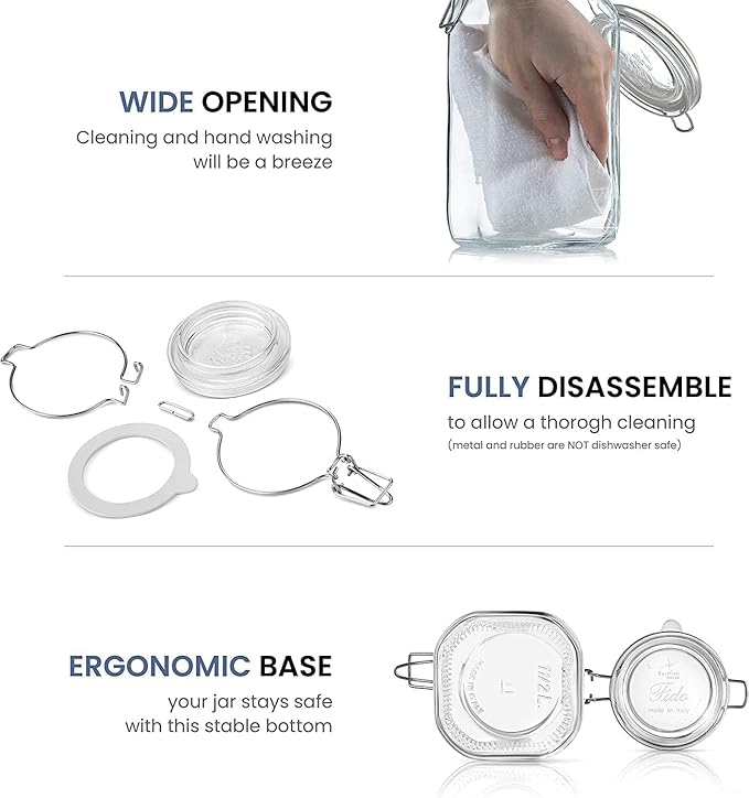 Bormioli Rocco Fido Clear Jar, 169 Oz.