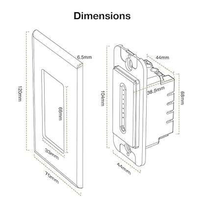 GHome Smart 3 Way Dimmer Smart Switch Can Work Separately Or Work with Traditional 3-Way Switch, Compatible with Alexa, Google Assistant, Neutral Wire Required, 2.4GHz WiFi Only, FCC Certified, 2 Pack