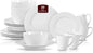 HomeVss, New Bone China Dinnerware Set, Embossed Rain Drops Design, 20pc Set