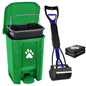 Outdoor Dog Poop Trash Can, Dog Waste Trash Can Pooper Scooper for Yard Garden Kitchen with Lid, Pedal, Removable Inner Bin, Large Waste Bag, Green (Fully Assembled)