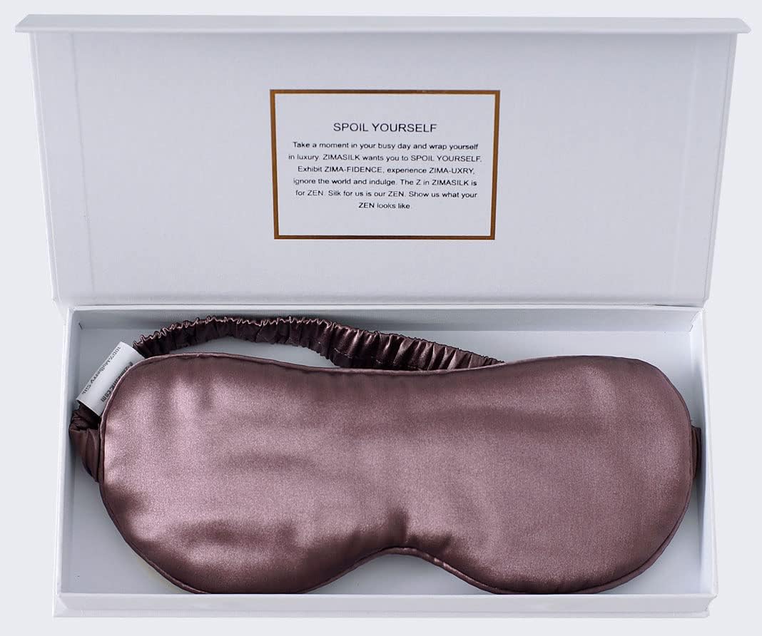 ZIMASILK Adjustable 100% 22 Momme Mulberry Silk Sleep Mask for Sleeping, Filled with Premium Mulberry Silk, Softest & Breathable Eye Sleeping Mask (Plum Wine)