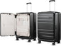 LUGGEX Checked Suitcase Top Opening, FLT Expandable Polycarbonate Hard Shell Suitcase with Wheels (FLO-Lite, Black, 28 Inch, 105L-115L)