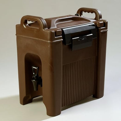 Carlisle FoodService Products Cateraide Insulated Beverage Dispenser with Handles for Catering, Kitchen, and Restaurants, Plastic, 2.5 Gallons, Brown