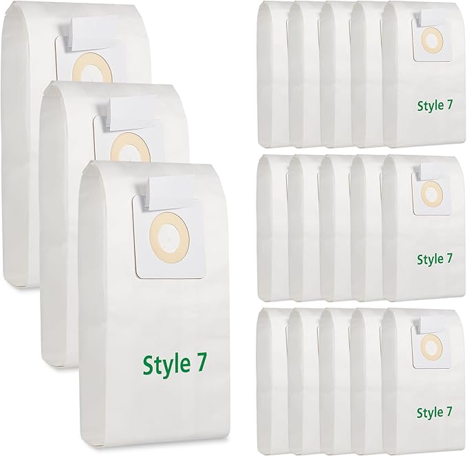 18 Pack Style 7 Vacuum Bags Compatible with Bissell Upright Vacuums: PowerForce 1739 3522 3525 71Y7, PowerGlide 3545, Plus 3350 3550 3553, Lift-Off 3554, Powertrak 6592 Series Vacuum, Part#32120