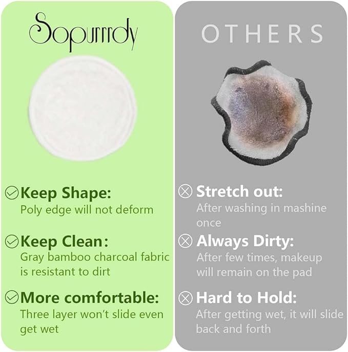 28 Pack Reusable Makeup Remover Face Pads with Laundry Bag Washable Soft and Comfortable Cleaning Face Skin,Washable Bamboo Cotton Rounds White