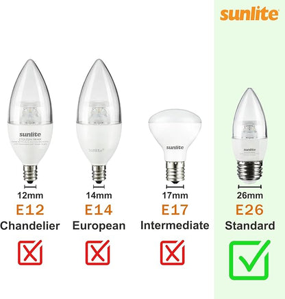 Sunlite 40472 LED A19 Colored Light Bulb, 3 Watts (25w Equivalent), E26 Medium Base, Non-Dimmable, UL Listed, Party Decoration, Holiday Lighting, 6 Count, Amber