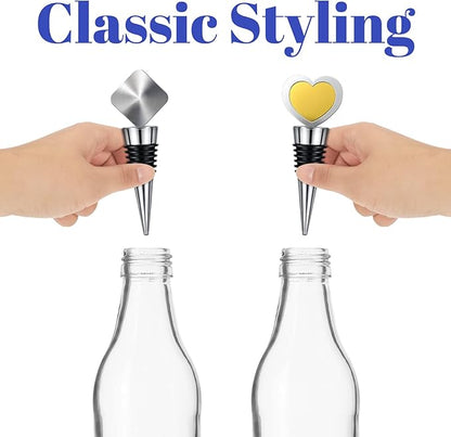 6 Pieces Metal Bottle Stopper 16 x 3/8 Blank Stainless Steel Wine Bottle Stopper Kit Reusable Wine Saver Corks Chrome Bottle Stopper Set Hardware for Wedding Wine Party Bar Turning