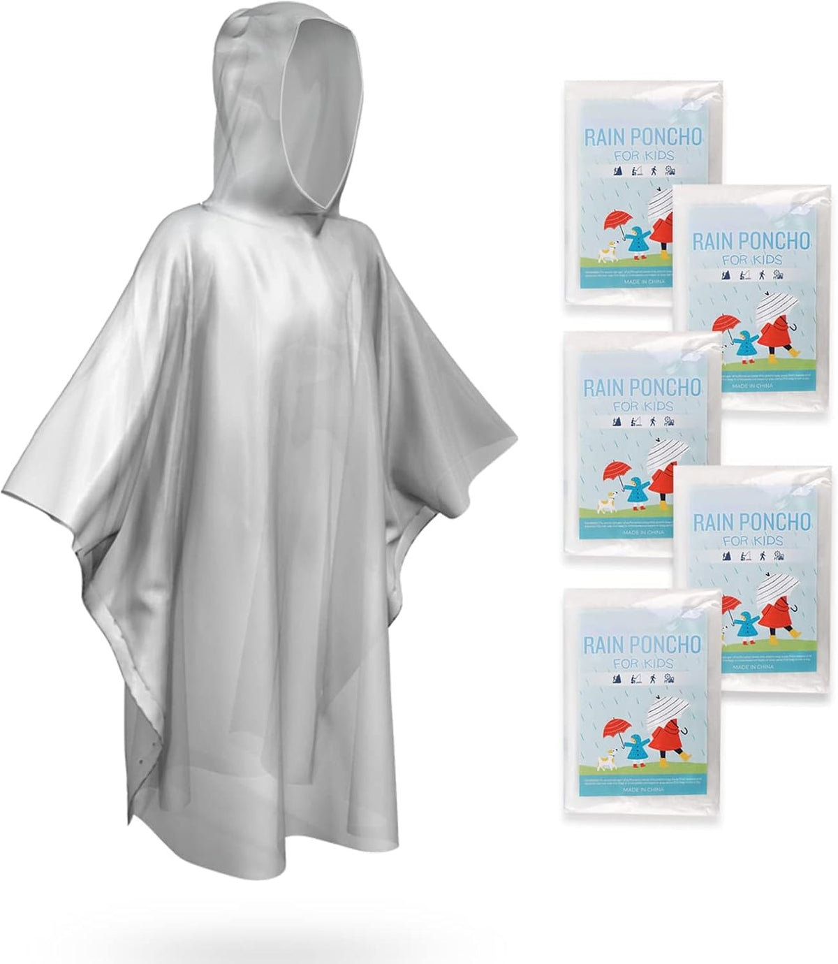 SaphiRose Disposable Rain Ponchos Emergency Clear Poncho