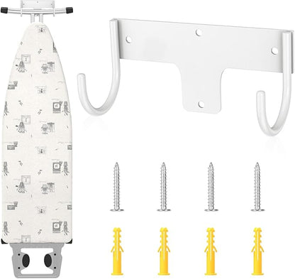 ORLESS Ironing Board Holder Wall Mount, Ironing Board Hanger, Iron Board Holder, Small Y or T Leg Iron Board Hook Wall Mount for Laundry Rooms, 6 Inch(White)