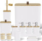 Bathroom Accessory Set - White Bathroom Set, 12PC Bathroom Accessories Set, White Bathroom Accessories Set, Mini Trash Can, Toilet Brush, Trash Can & Soap Dispenser