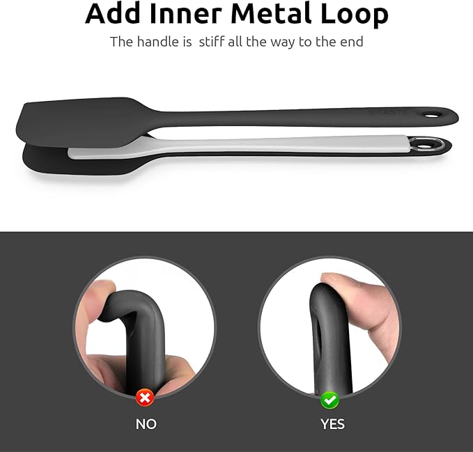 14in Extra Large Silicone Spatula: U-Taste 600ºF Heat Resistant Flexible Silicon Mixing Stirring Cooking Scraping Baking Bowl Scraper Seamless Spreader for Kitchen Nonstick Cookware (Black)