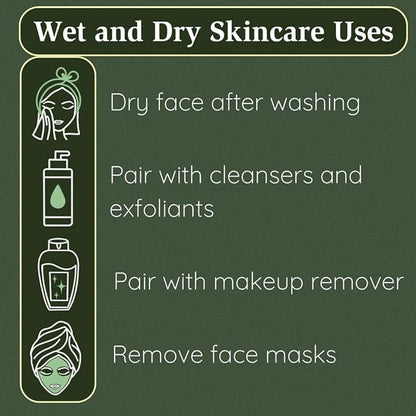 Clean Facial Towels for Sensitive Skin, 100% USDA Biobased Face Towels, 50 Count, Ultra Soft, Makeup Remover Dry Wipes, Viscose