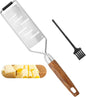 SHIKORI Stainless Steel & Wood Cheese Grater with Protective Cover - Modern, Rectangular, Slicer Color