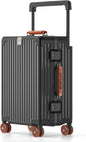 Aluminium Frame Carry on Luggage with Smooth Jelly Wheels, Hardside Zipperless Rolling Suitcase with TSA Lock (Grey, 21-Inch)